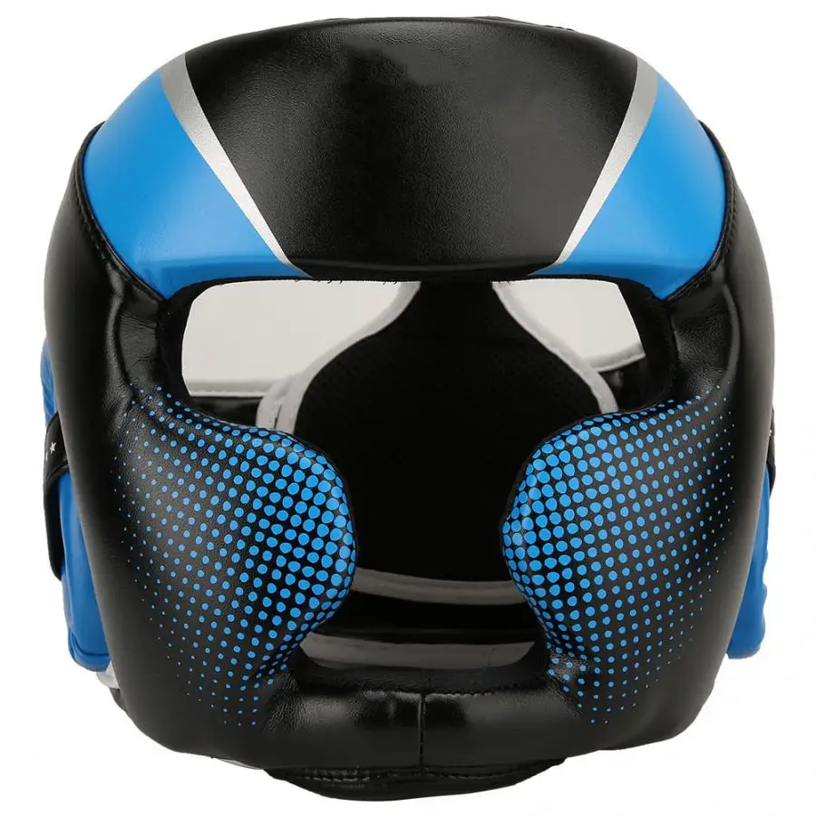 Боксерские шлемы Thai Sanda протекторы для каратэ шлемы тхэквондо тренировки по борьбе защита головы спортивное оборудование для защиты от упражнений - Цвет: Синий