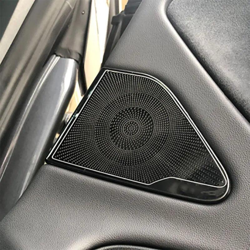 Нержавеющая Черная передняя+ задняя дверь Автомобильная крыша аудио динамик Накладка для Tesla модель 3