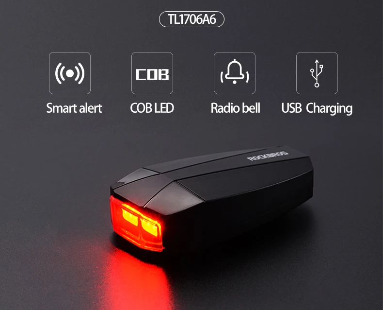 ROCKBROS Waterproof 30 LED Bicycle Rechargeable 8 Hours Rear Taillight  Cycling Bike Fog Safety Warning Red Lamp Tail Light