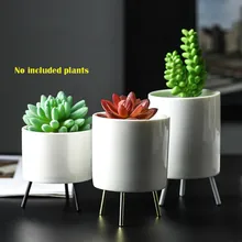 1 шт. в скандинавском минималистическом стиле железная стойка с керамической вазой Ландшафтная полка цветочный горшок дисплей гостиная спальня домашний декор