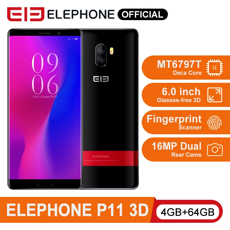  ELEPHONE P11 3D 4GB 64GB Smartphone MTK MT6797T Deca Core 6.0