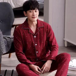 Fashion Red Plaid Men Pajama Spring Summer Cotton Pajama Sets Casual Male Pijama Super Quality Breathable Comfortable Sleepwear