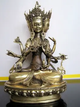 

Tibetan bronze Ushnishavijaja buddha statue