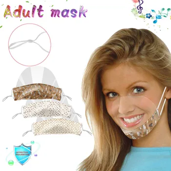 

3PC Mini Shield Washable Reusable Comfortable Mask Transparent Visual Mask Reusable Mask Mouth Mask Washable Face Mask Mouth Ca