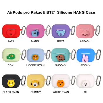 

For Apple Airpods Pro Case Bluetooth Earphone Headset Protective Cover for Airpods 3 Cute 3D Silicone Cartoon BT21 Accessory