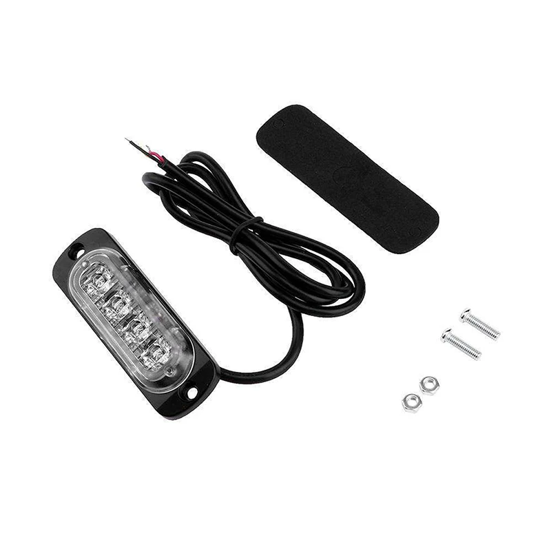 

10-pk Car Vehicle Truck Bus Dustproof 4 LED Light Bar Amber Strobe Light 12-24V