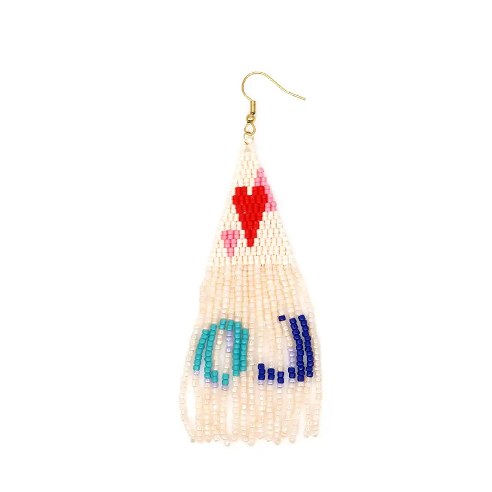 Go2boho MIYUKI, серьги с бахромой для женщин, любовные буквы,, Boho Pendientes Mujer, ручная работа, ткацкий бисер, модное ювелирное изделие