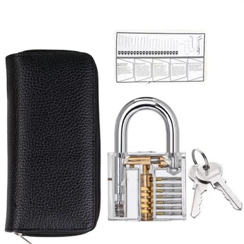 

15 / 24Pcs Locksmith Supplies Hand Tools with Practice Lock Pick Set Tension Wrench Broken Key Tool Combination Padlock Hardware