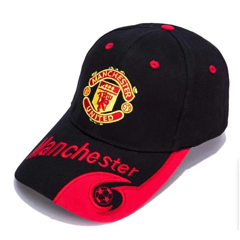 

Manchester Black/Red F.C Embroidered Outdooors Adjustable Men's Baseball Cap For Soccer Fans