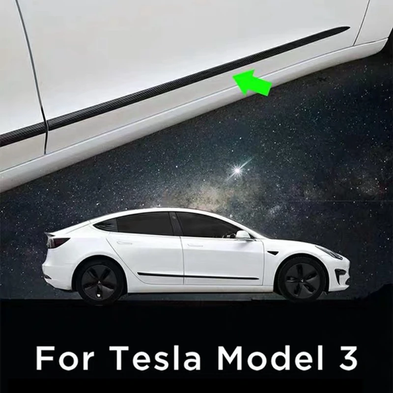 АБС-пластик хром для Tesla модель 3 Chrome Боковая дверь литья тела полосы стример защита литья под крышкой крышка комплект отделкой