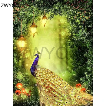 

Full Round Diamond painting Street lamp rose Full Square Diamond embroidery Cross stitch Phoenix bird DIY Diamond mosaic feather