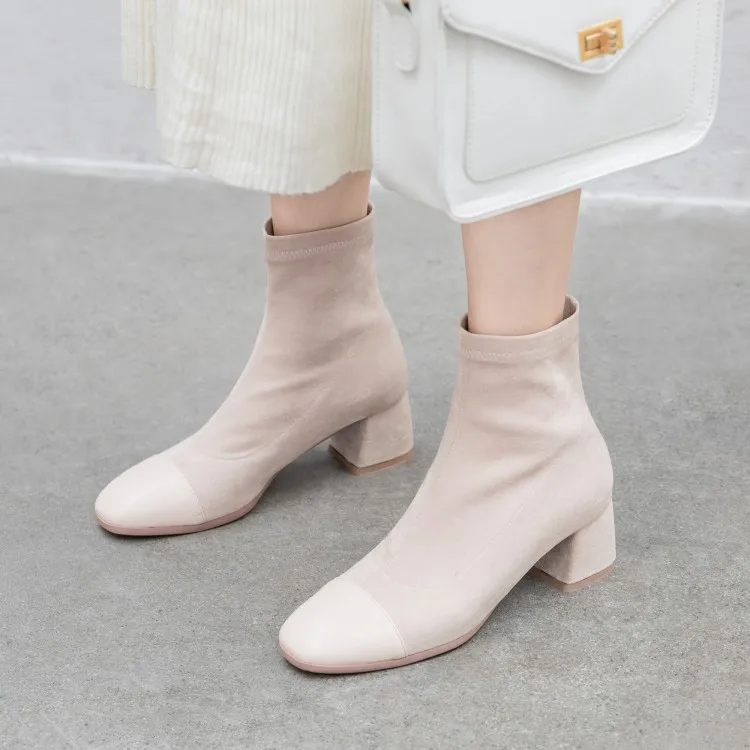 

Big Size 9 10 11 12 boots women shoes ankle boots for women ladies boots shoes woman winter Suede stitching sleeve thick heel