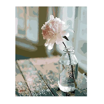 

Flower series Paint by Numbers Kits with Brushes Acrylic Pigment DIY Canvas Painting - Flower in the Bottle 16 x 20 inch