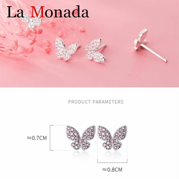 

Newest 925 Sterling Silver Butterfly Stud Earrings for Lady Girls Kids Student Mini Rhinestone Jewelry Fashion Pendientes