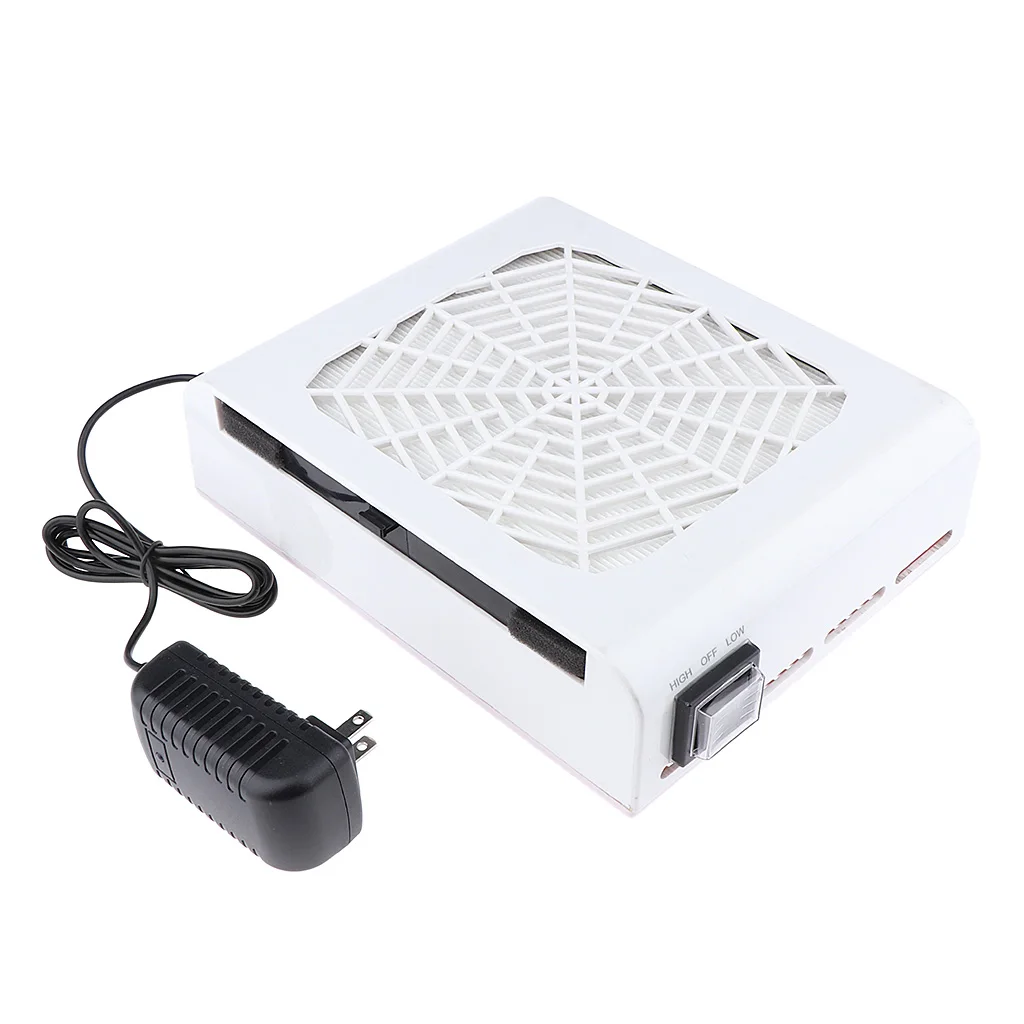 Durable Nail Dust Suction Collector Nail Grinding Polishing Dust Suction Extractor with No-spilling Filter 48W Strong Power