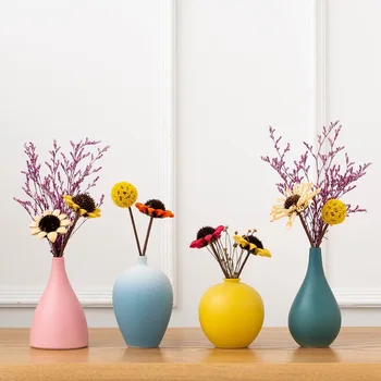 

Simple Small Vase Ornaments Decorative Vase for flowers Ceramic Manufacturers Creative Dried Flowers Home Soft Decoration