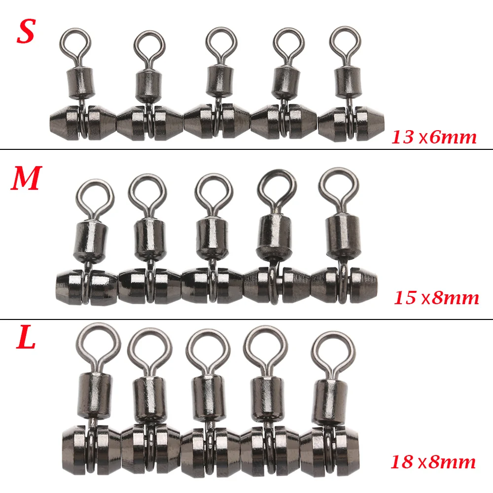 5 шт./компл. шарик из углеродистой стали подшипник баррель рыболовный поворотный Вертлюг из нержавеющей стали разъем твердое кольцо прочные аксессуары для рыбной ловли