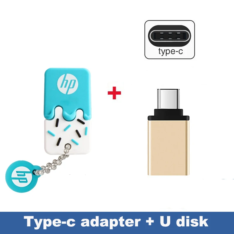 hp Memory Stick 16 ГБ 32 ГБ 64 Гб дропшиппинг USB флэш-накопитель водонепроницаемый силиконовый милый Кле USB2.0 Флешка 32 г - Цвет: V178 blue TPYE-C