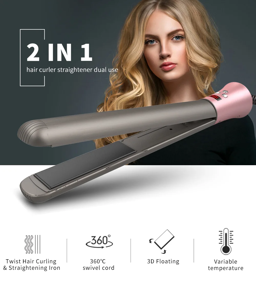 

Explosion models digital infrared hair straightener multi-function roll straight dual-use curling iron ceramic hair straightener curler sh110100