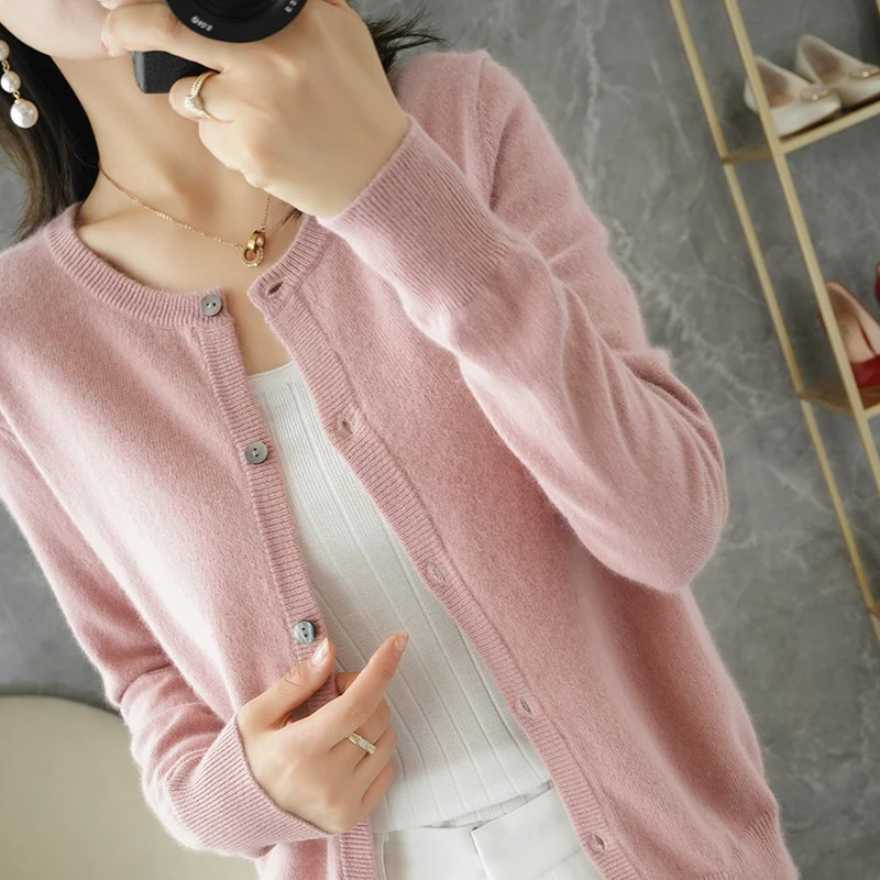 Women Jackets 100% Cashmere and Wool Knitted