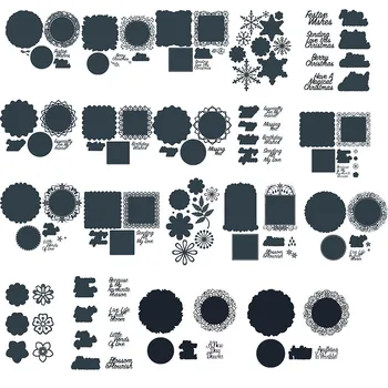 

Lace Frame Flowers Snowflake Season's Greetings Cutting Dies For Scrapbooking Craft Embossing Stencil Die Cut Card Making