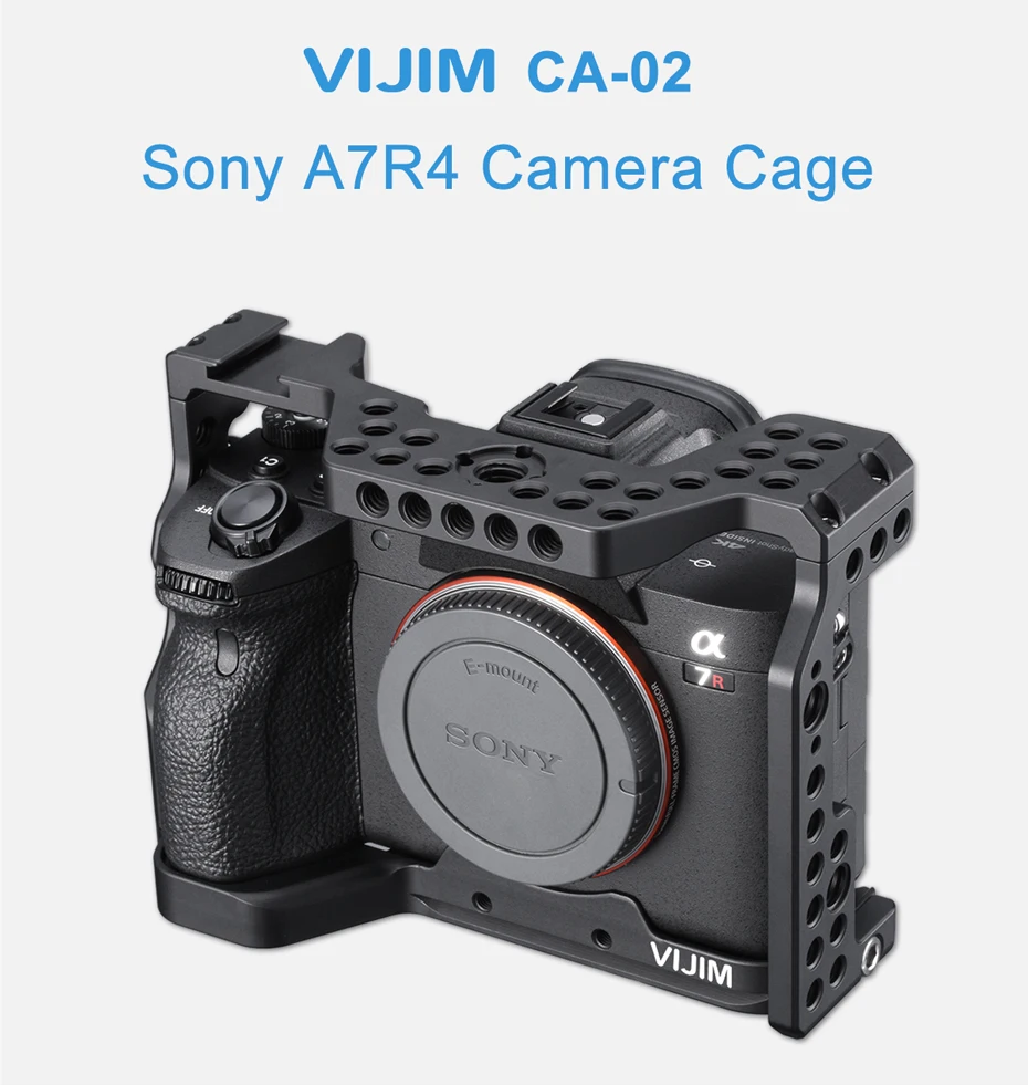 Vijim CA-02 клетка для камеры для sony A7R4 Ручка Рукоятка камера установка 1/4 резьбовое отверстие Расширение аксессуаров