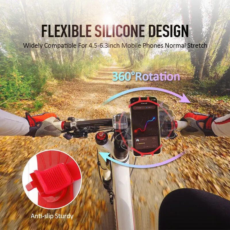360 ° Универсальный держатель для телефона на велосипед MTB, крепление на руль велосипеда для всех 4-6,3 дюймов, samsung iPhone, сотовый телефон, gps