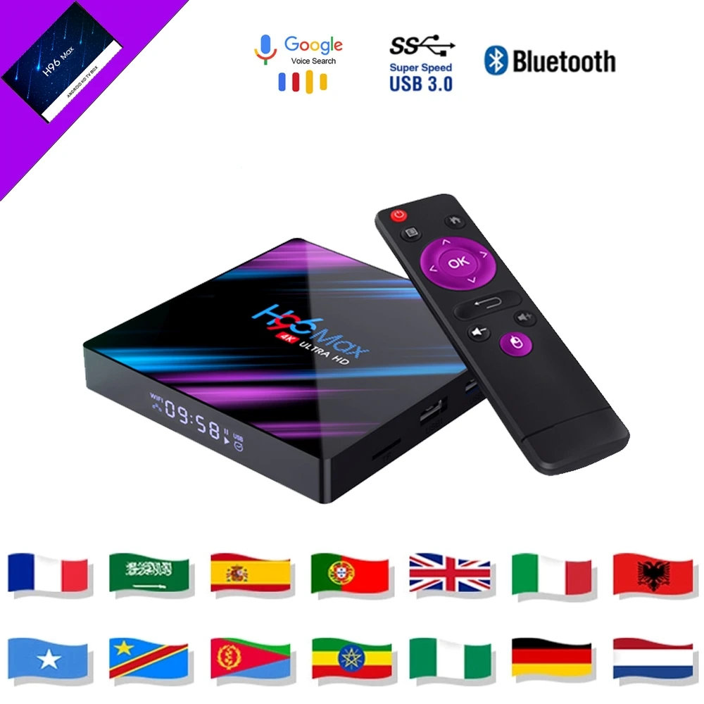 

Android 9.0 TV Box H96 Max Rockchip RK3318 4K Smart TV Box 2.4G&5G Wifi BT4.0 4GB 64GB Media Player Set Top Box