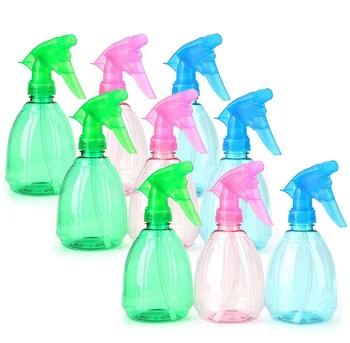 

9 Pack 17.1 Oz Empty Plastic Spray Bottles Multi Purpose Use Sprayers for Cleaning Solutions Assorted Colors