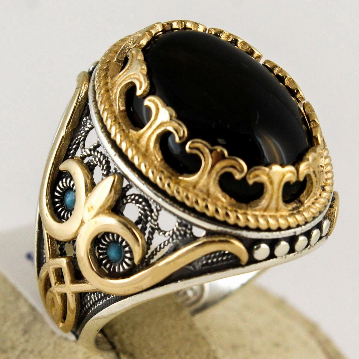 Vintage Punk Big Black Zircon Stone Rings for Men Women Gothic Octopus Scorpion Animals Punk Party Bike Jewelry Turkey Jewelry