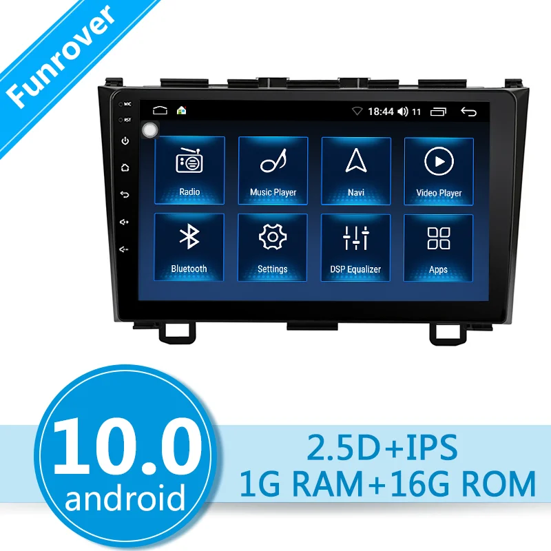 FUNROVER 2. 5D + IPS android 10 0 автомобильный Радио Мультимедийный Плеер dvd для HHonda CRV 2006-2011