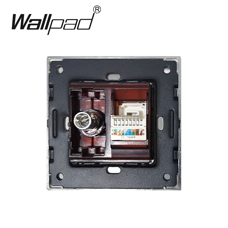 ТВ данных разъем Wallpad Роскошная обувь с украшением в виде кристаллов Стекло 110 V-250 V стандарта ЕС, США, Великобритании Стандартный стены ТВ RJ4 данные чистая разъем Порты и разъёмы розетки