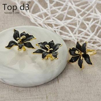 

Top d3 Viennois High Quality Brass Metal Back Flower Earring And Ring for Women Fashion Designer Jewelry Party Accessory