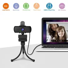

Webcam 2K HD 1080P Web Camera Autofocus With Microphone USB Web Cam For PC Computer Mac Laptop Desktop YouTube With Cover Tripod