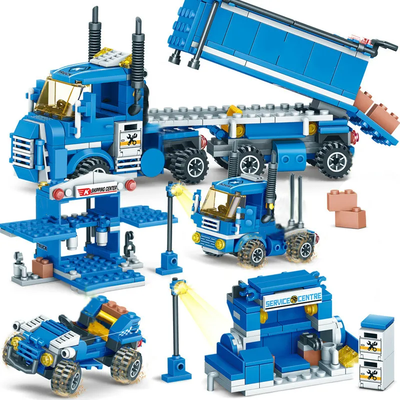 

NEW 318pcs 4 IN 1 URBAN FREIGHT Building Blocks Compatible LegoINGlys City Truck Blocks DIY Bricks Educational Toys for Children
