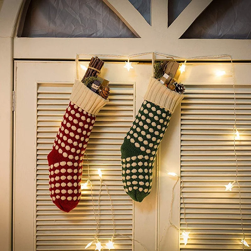 Christmas Stockings Hanging Ornaments Christmas Gift Bags Decorative Pendants Candy Bags Polka Dot Pendant Christmas Stockings C