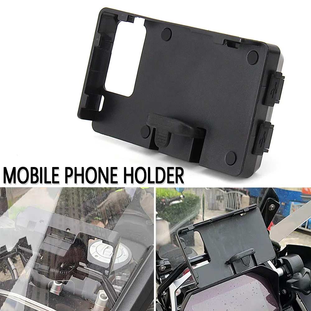 12MM Black USB Phone Motorcycle Navigation Bracket USB Charging For R1200GS F800GS ADV F700GS R1250GS CRF 1000L F850GS F750GS universal side handle for aluminum alloy side box pannier top case for bmw r1200gs lc r1250gs f700gs f800gs adv f750gs f850gs