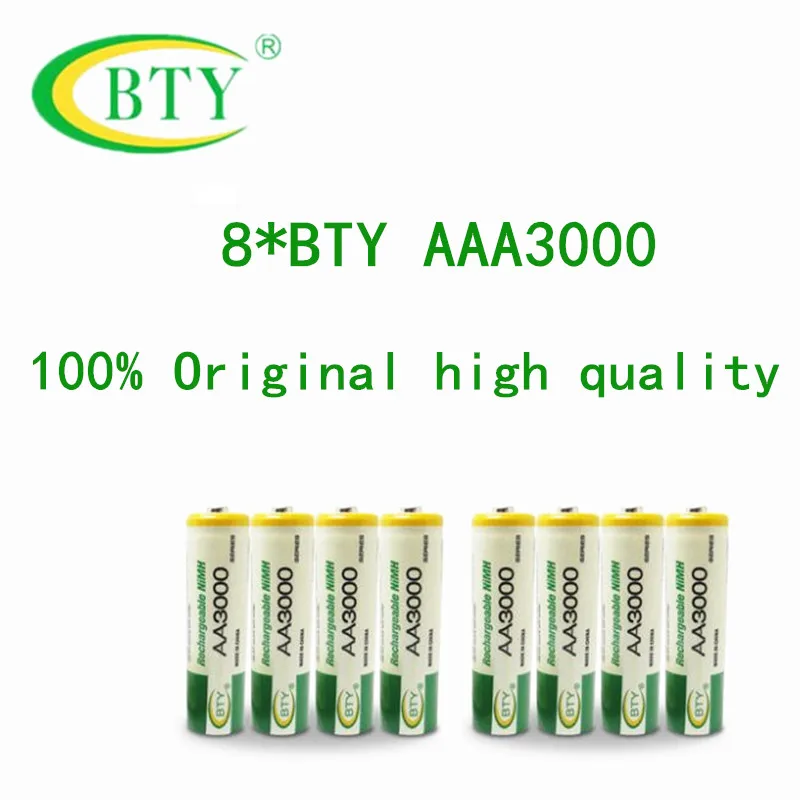 Оригинал BTY 8x AA 3000 1 2 V Ni MH аккумулятор cell для радиоуправляемых игрушек камера MP3