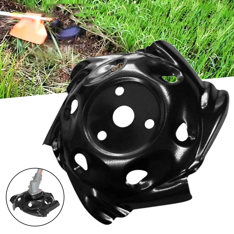Black Tray Trimmer Head Grass Mowing Metal Lawnmower Head Lawn Mower Part for Garden Mower Weeding Tool