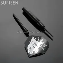 Профессиональный 3 шт./компл. Сталь дротики с игольчатым наконечником черный Алюминий Дротика Перелёты цвета черного Металлика с девятью патронами Никель баррель 22 г спортивные дротика вал хороший тигр