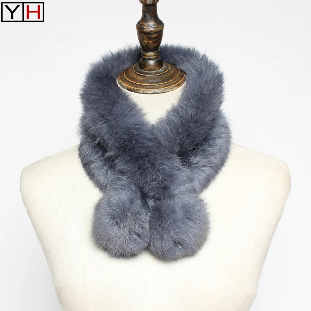 Winter Warm/Real  Whole  Rabbit Fur  Handmade  Scarf /neckerchief  8collor
