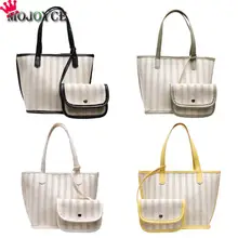 2 шт./компл. модные женские туфли Сумки из натуральной кожи плетеная, из соломы, сумка на высокой ручке, повседневная обувь, обувь для отдыха ShoulderTote