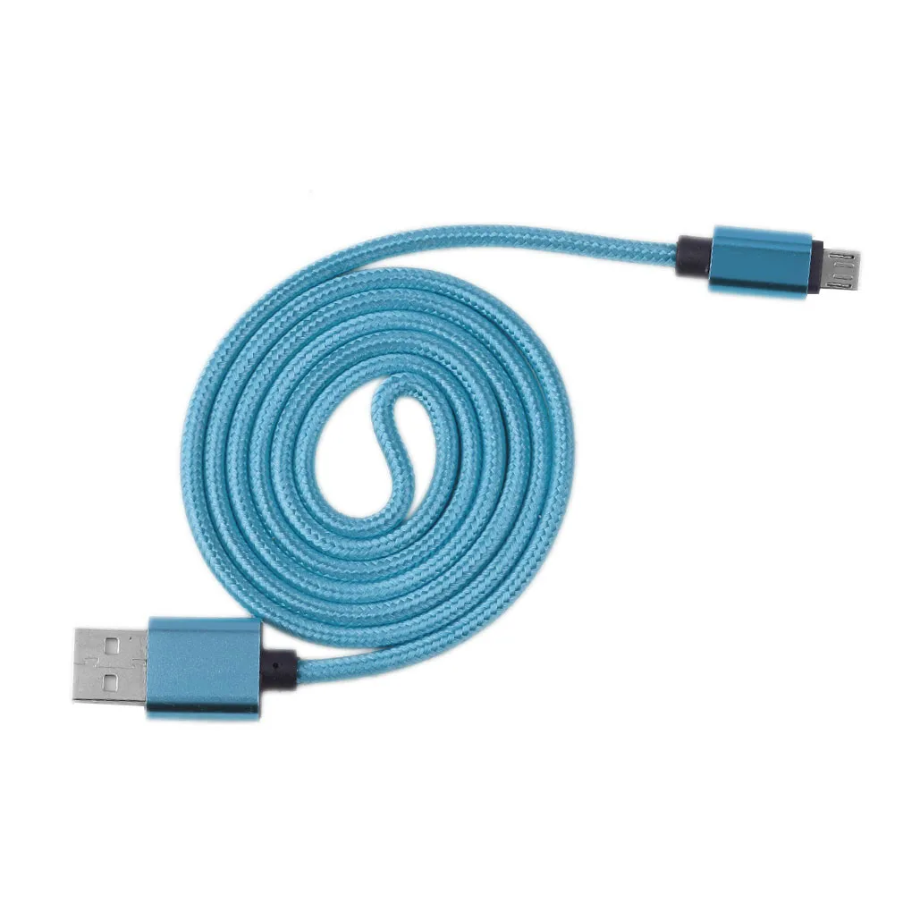 blue 1 м универсальное нейлоновое алюминиевое зарядное устройство из алюминиевого сплава зарядный Дата кабель передачи данных кабель синхронизации для телефонов Android - Цвет: blue