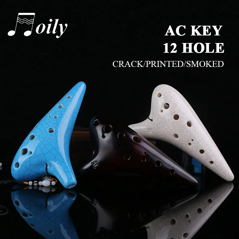 12 отверстий керамический Ocarina Alto C копченая горящая флейта в стиле подводной