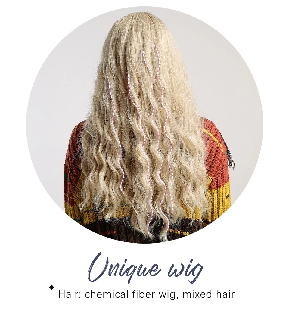 Inhaircube peruca ombré longa ondulada, cabelo sintético,