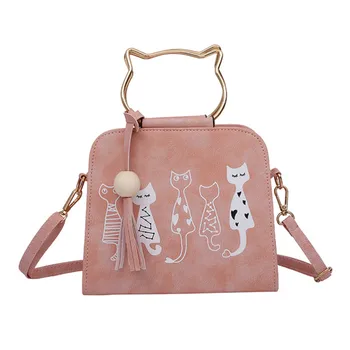 

Maison Fabre Messenger bag women's artificial leath crossbody bags for women Animal Handbags Cat Rabbit Pattern Shoulder Bag