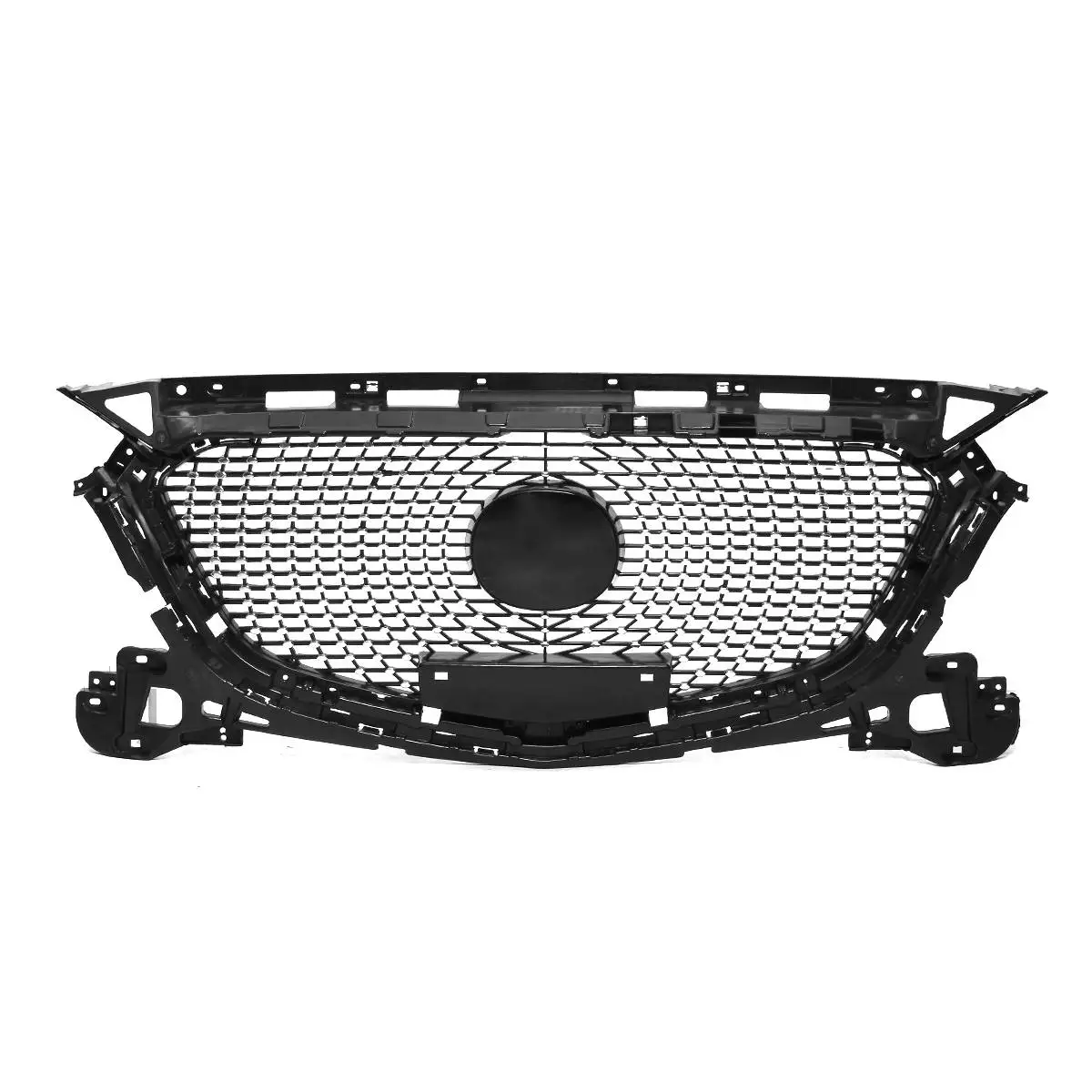 

For Mazda 3 Axela 2017 2018 Front Bumper Upper Grills Diamond Grille ABS Mesh Trims Cover Car-styling