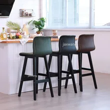 Барный стул из твердой древесины, домашний барный стул, барный стул, модный современный минималистичный Европейский Креативный высокий стул, стулья