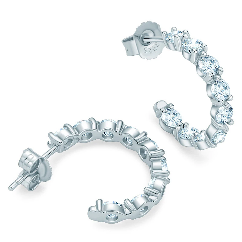 OEVAS 100% 925 Sterling Silver Real 3mm Moissanite Stud Earrings For Women Sparkling Wedding Party Fine Jewelry Gifts Wholesale