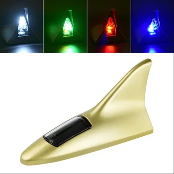 

Outdoor waterproof car rearend collision prevention 13LED flashing light solar shark fin roof and tail warning decorative light